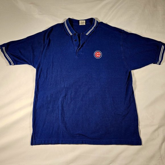 Dynasty Other - Vintage Dynasty Chicago Cubs Polo Shirt Blue 100% Cotton MLB Mens Size XL